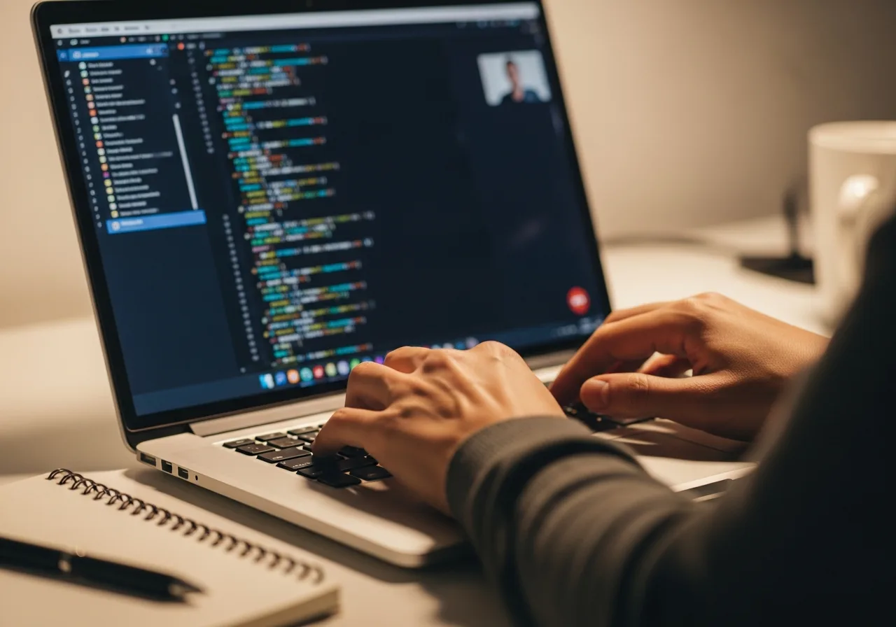 Technical interview screen showing a live coding assessment for a nearshore software developer candidate