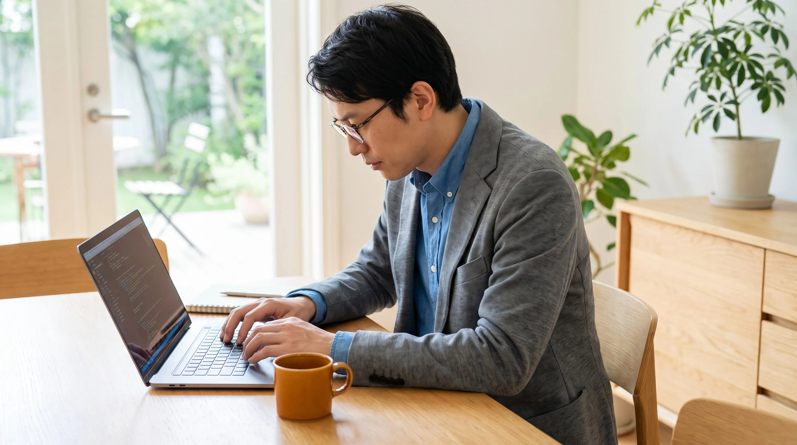 Node.js developer writing code during a live coding assessment in a shared editor