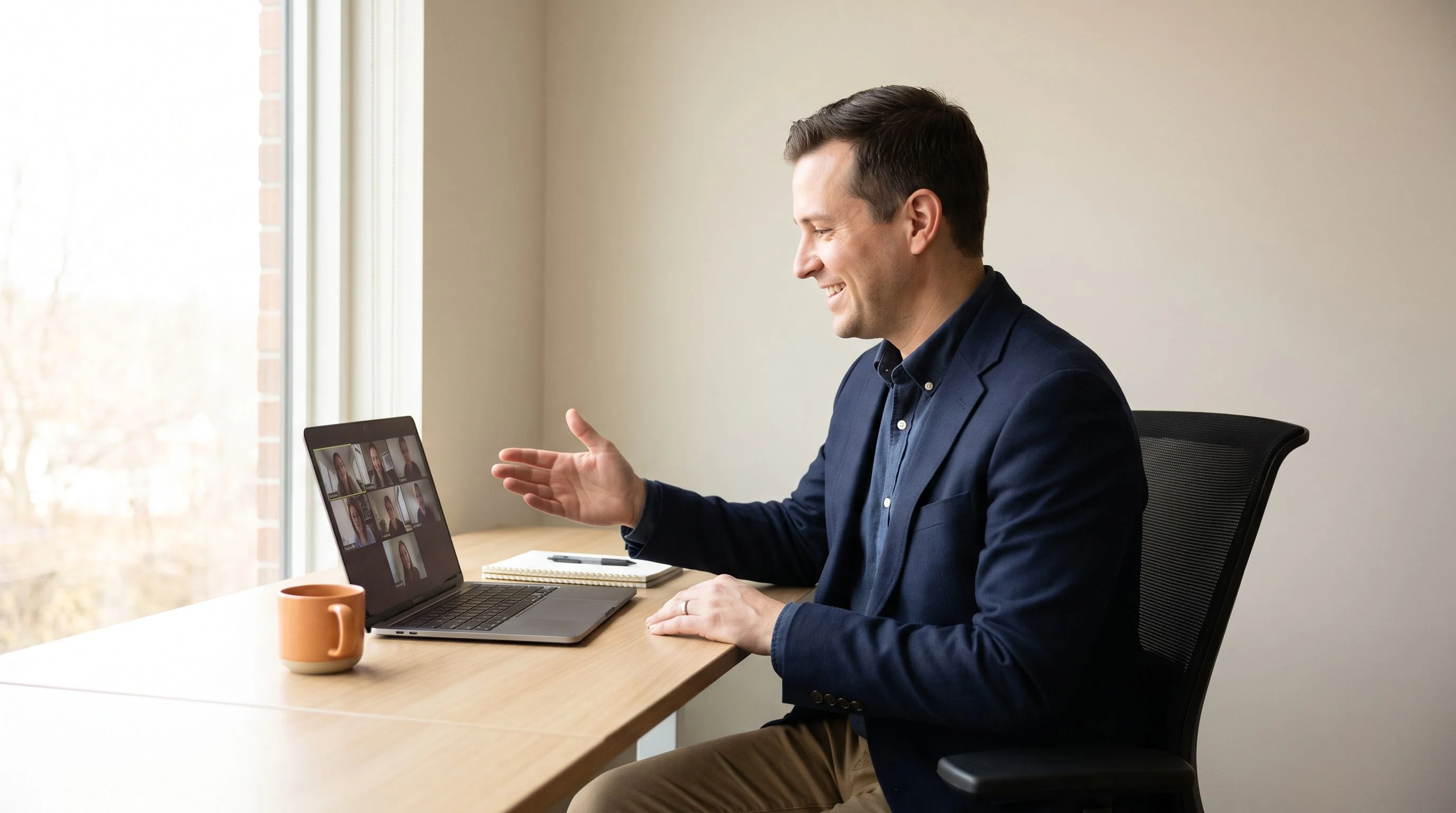Technical job interview with software developer candidate in a modern office