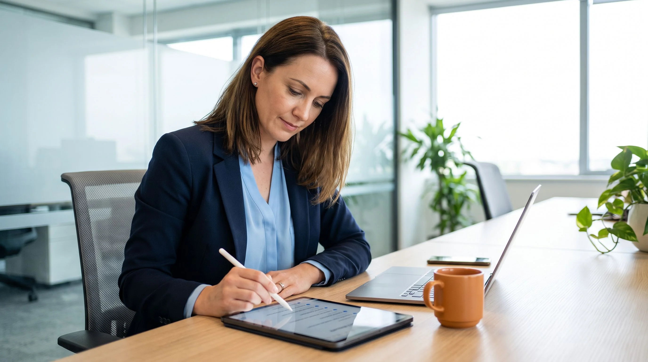 Recruiter reviewing a Node.js developer job description requirements checklist