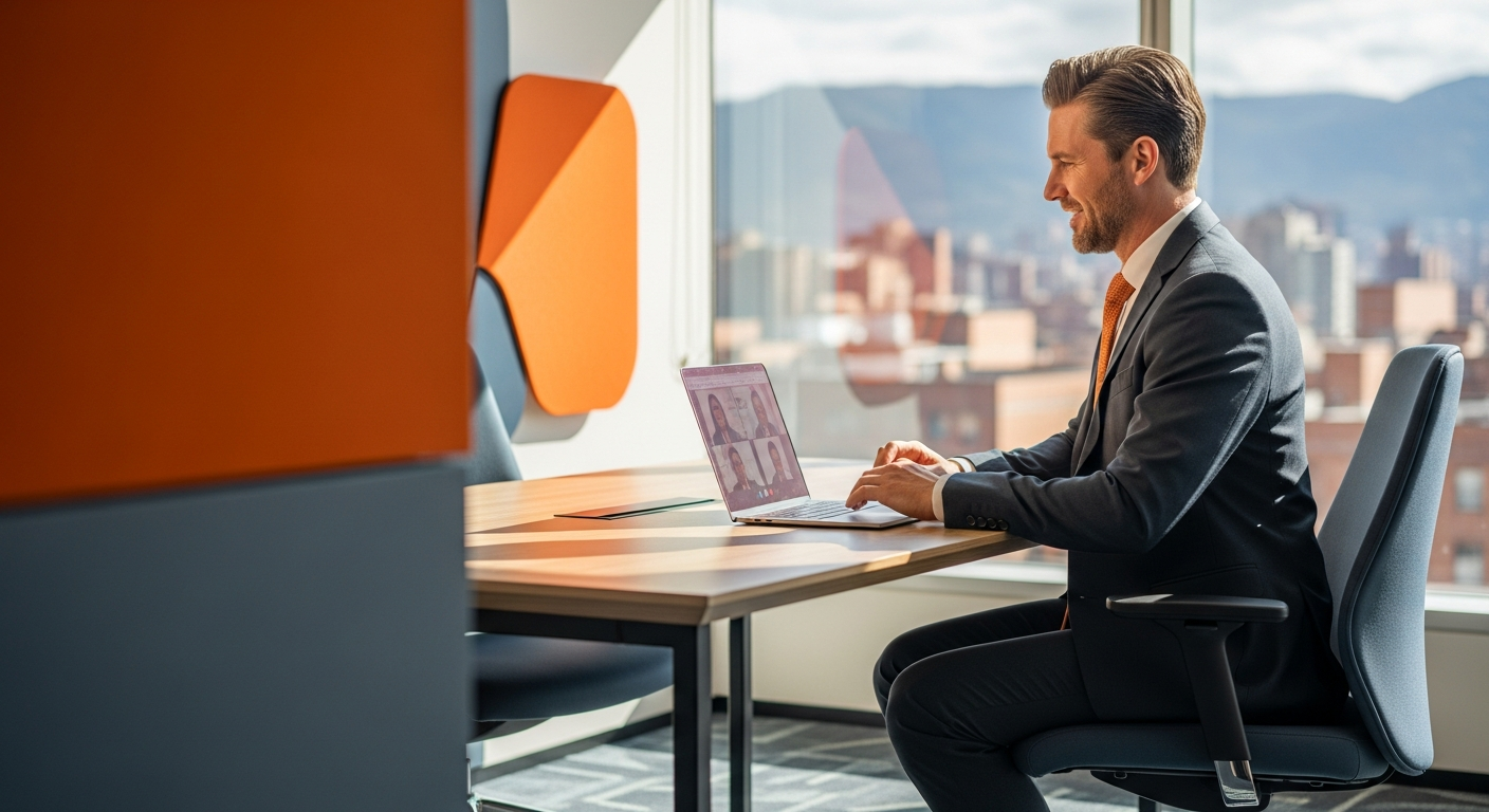 US hiring manager on a video call with a Bogota based Colombia staffing agency team reviewing a candidate shortlist