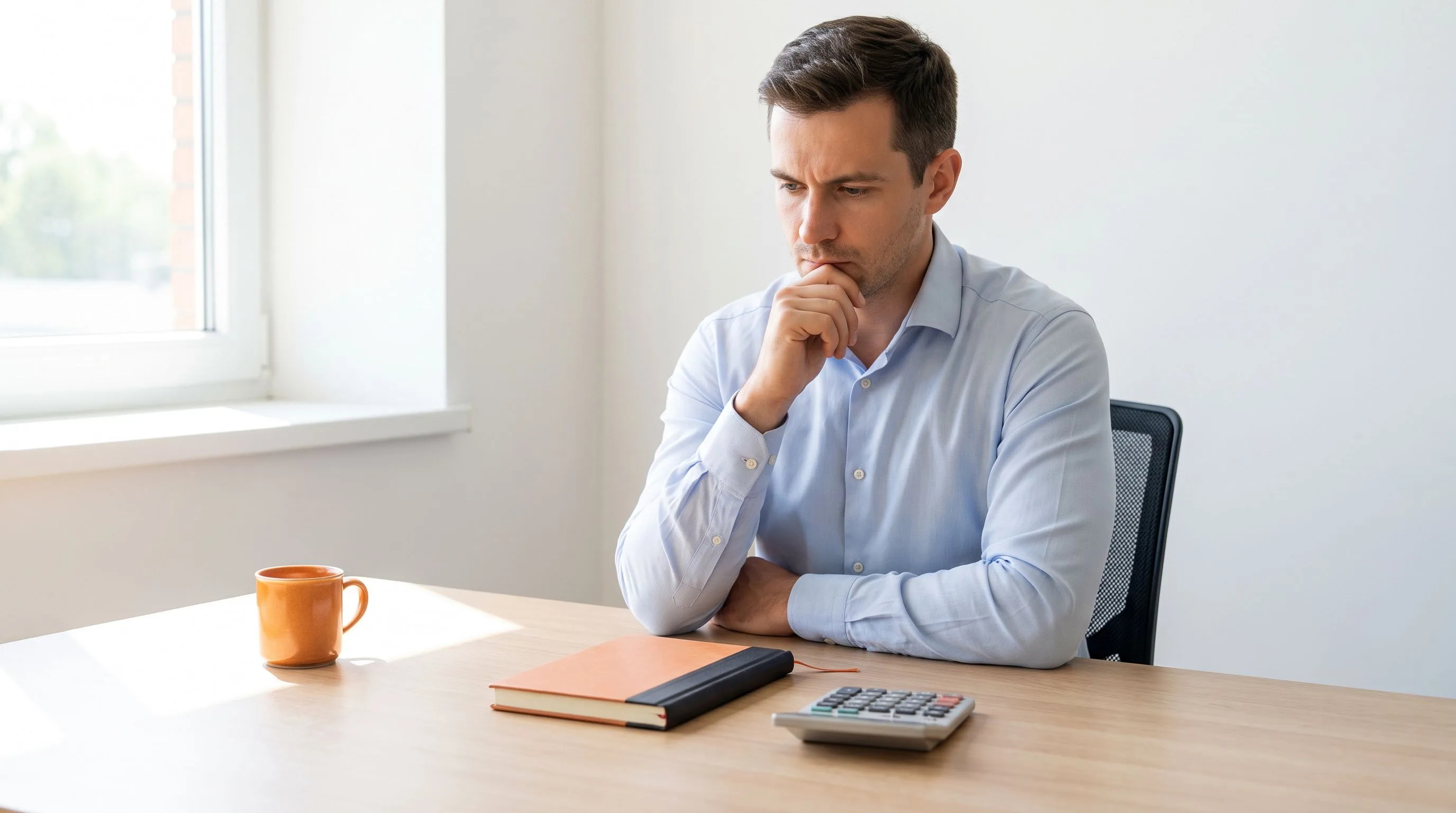 Compensation analysis chart and financial planning documents for offshore CSR salary benchmarking, orange accent items on desk