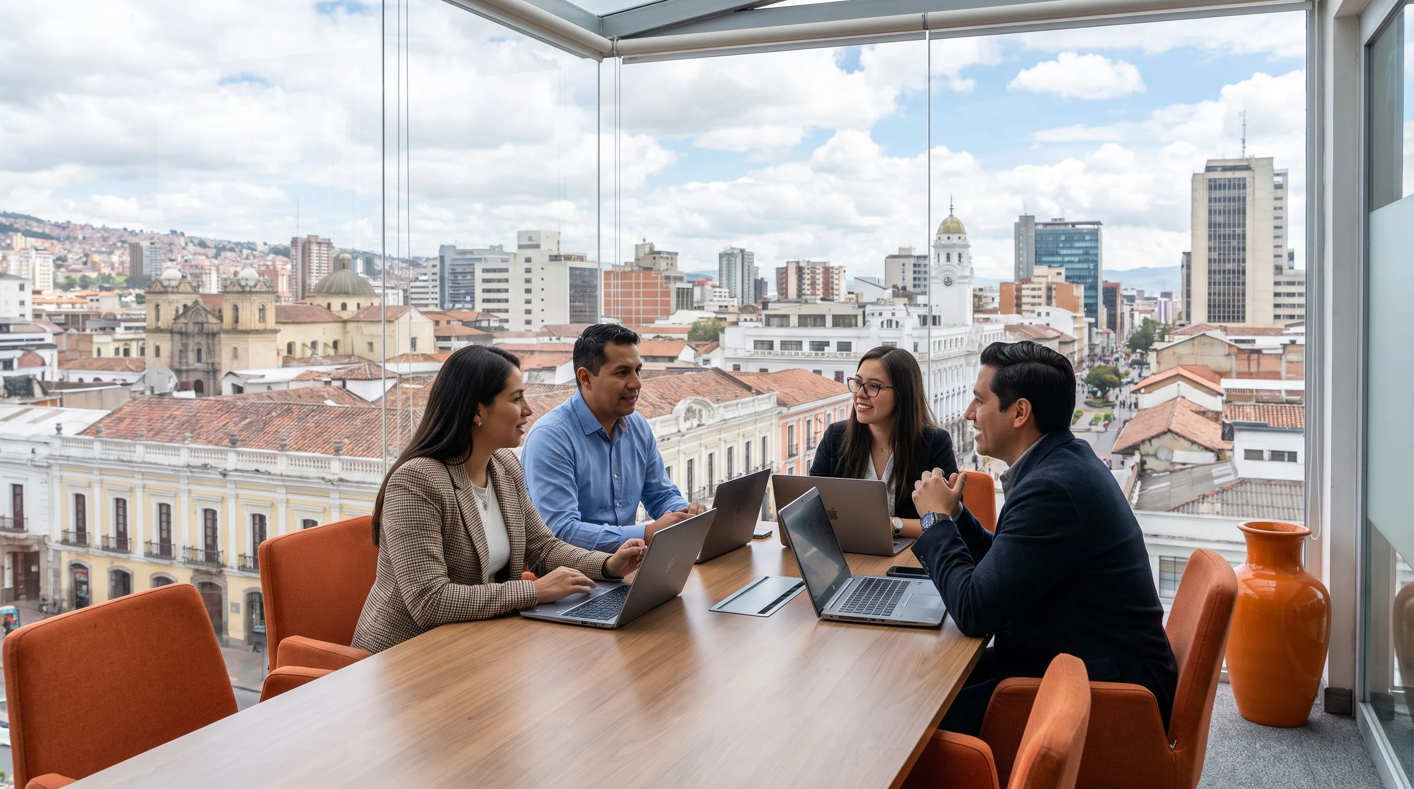 GIS analyst team reviewing job requirements together in a collaborative office setting