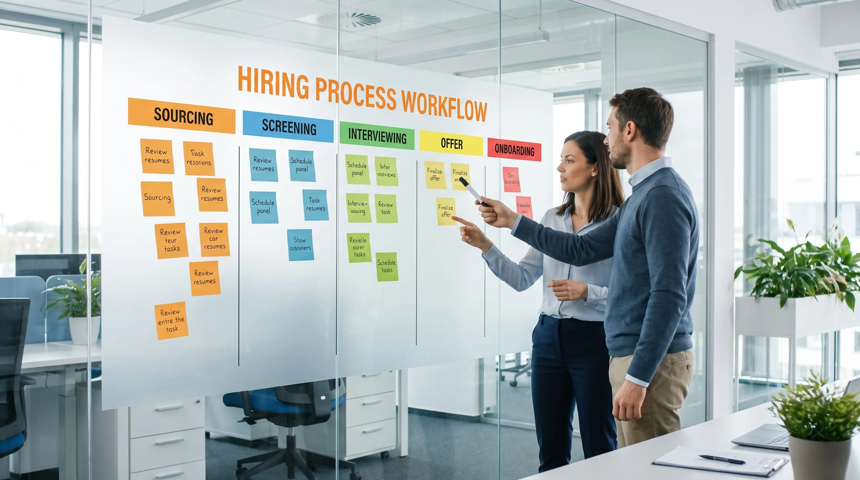 Hiring timeline chart showing nearshore GIS analyst placement from search to start