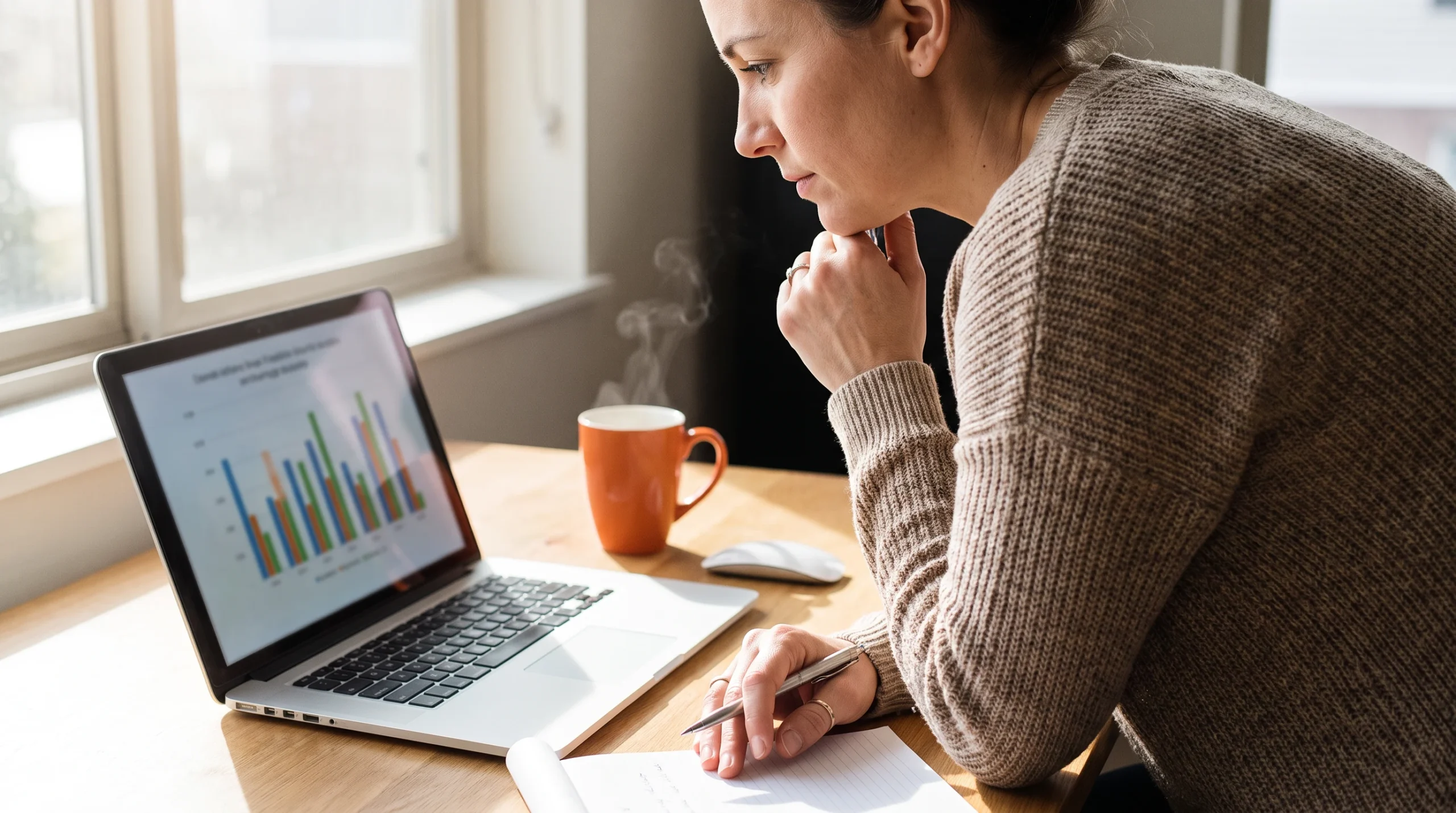 Business owner reviewing hiring cost comparison between domestic and offshore employees