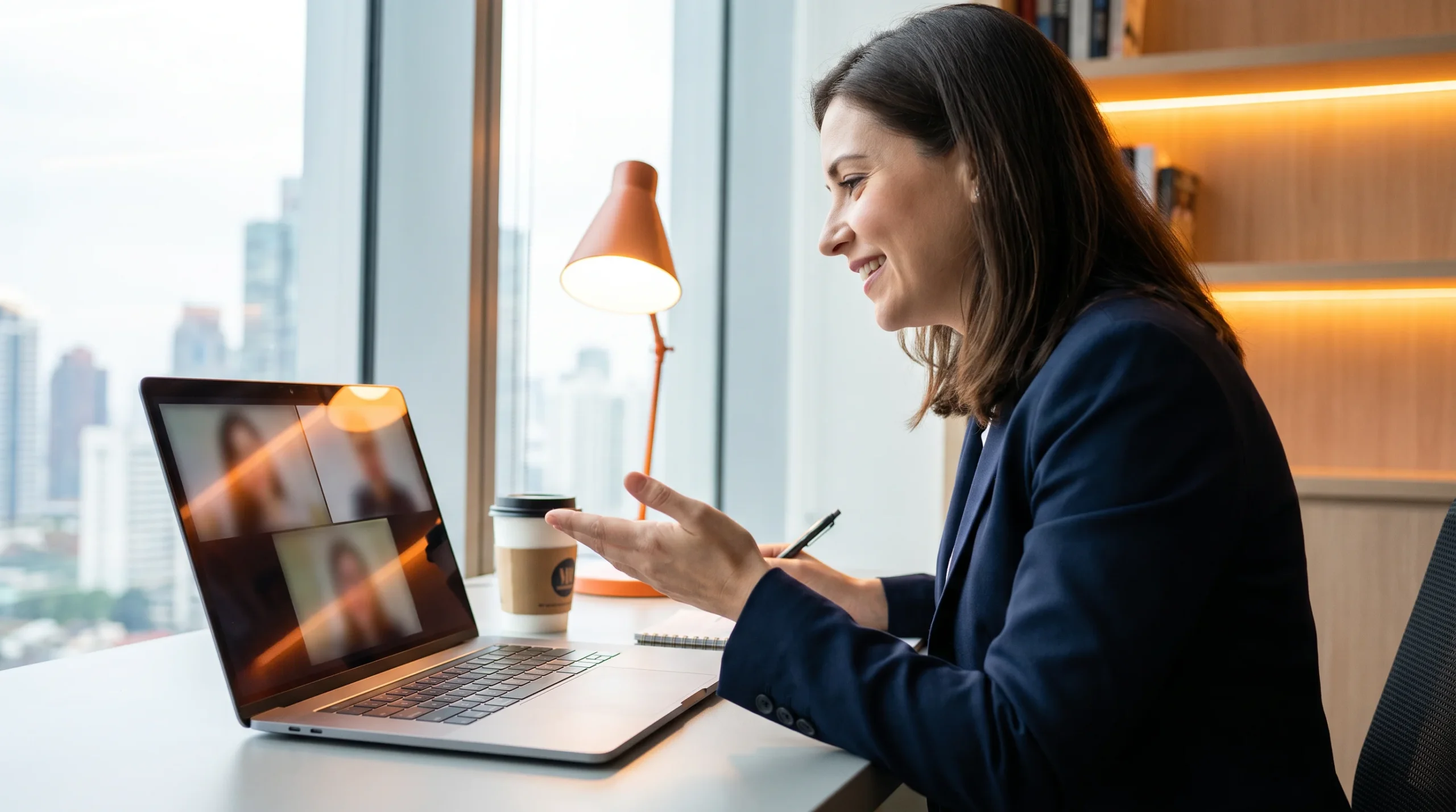 US hiring manager conducting a video interview with a nearshore Android developer candidate