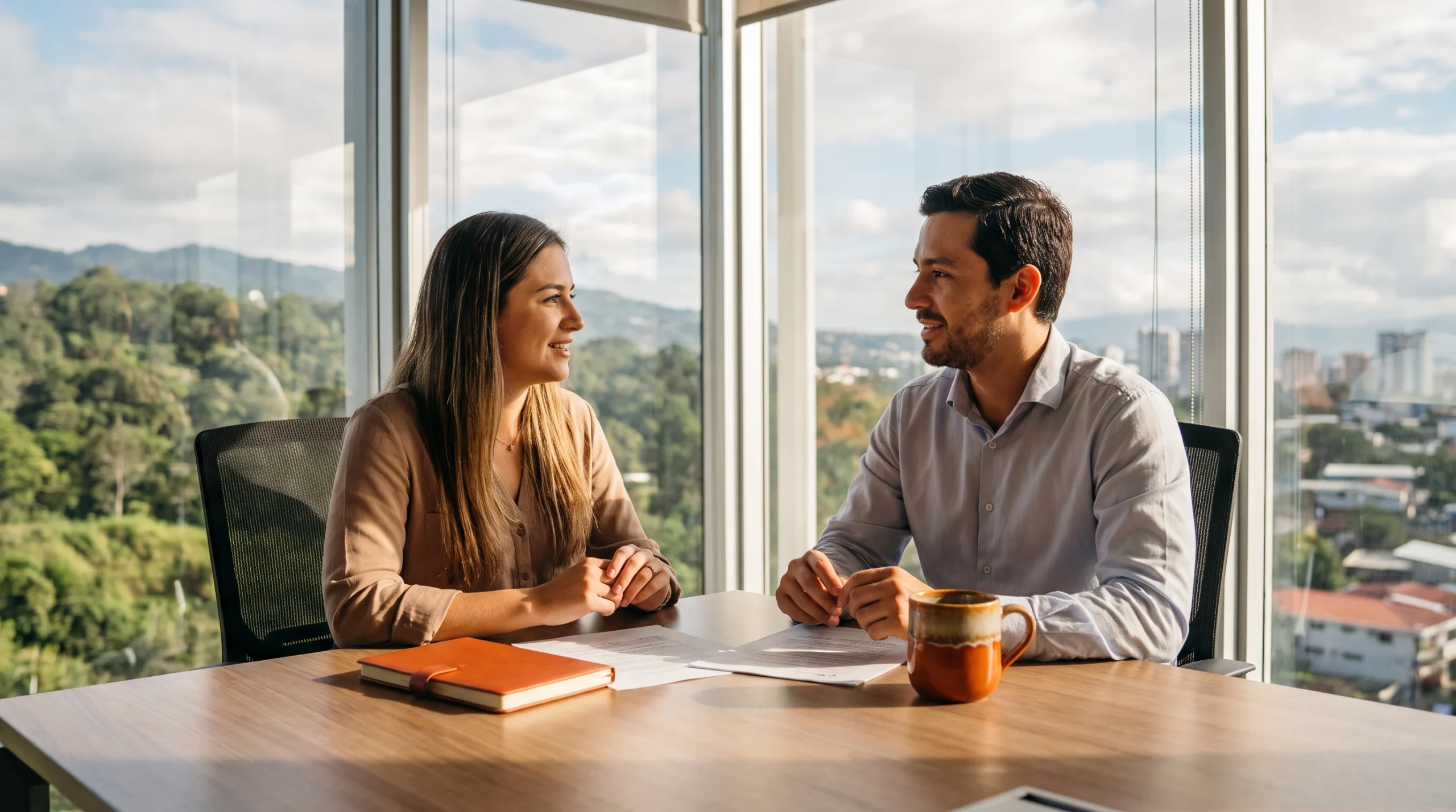 Nearshore hiring candidates being interviewed in a San Jose Costa Rica office