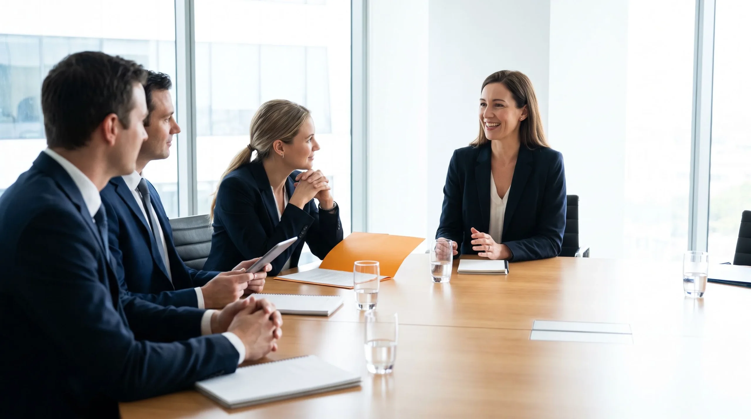 Offshore accountant at workstation, modern office environment, warm lighting