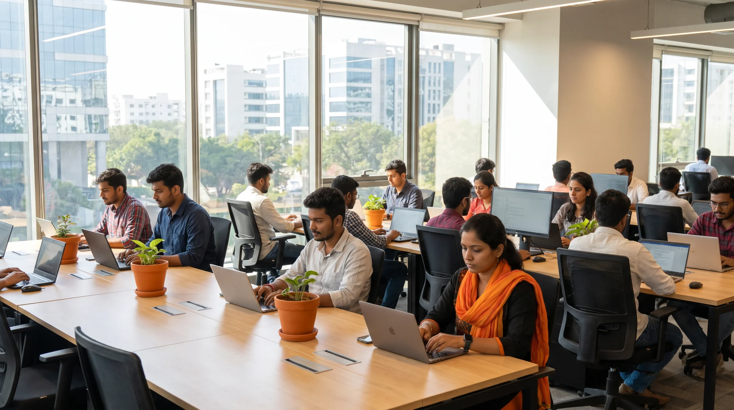 Offshore hiring candidates being screened in Hyderabad India talent hub