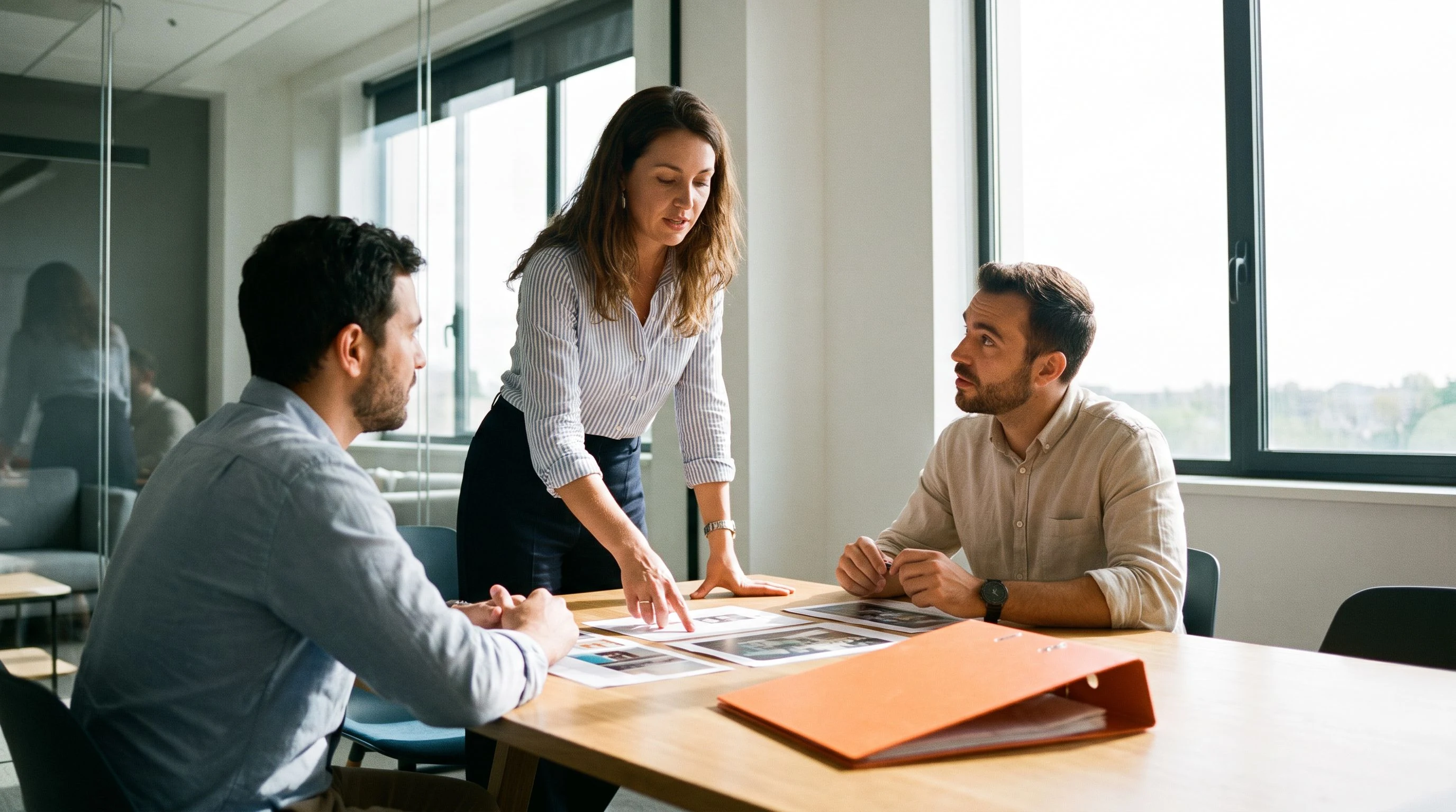 Remote offshore talent acquisition specialist on a video call with a hiring manager using a laptop in a home office setup