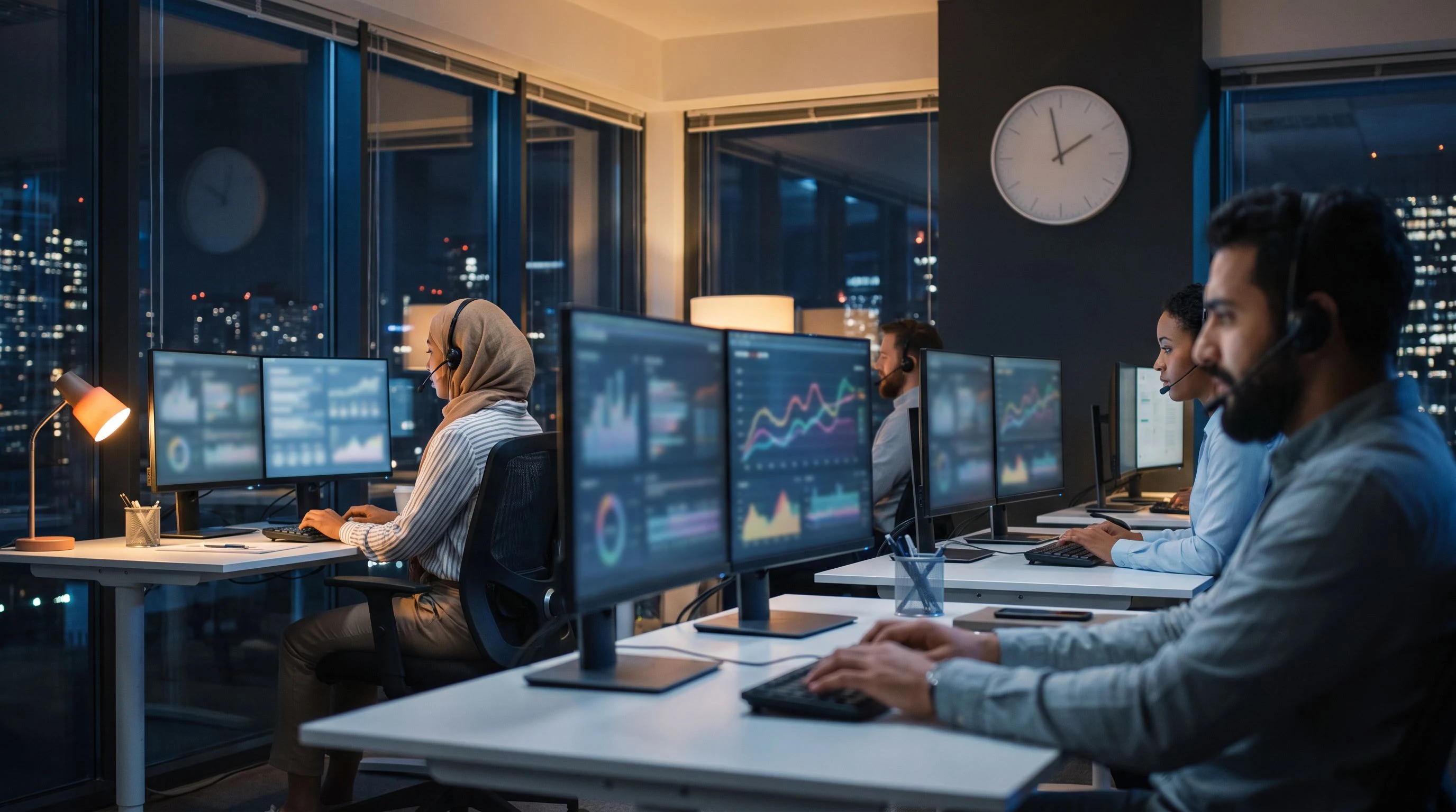 In-house vs outsourced 24/7 customer support team working overnight shift