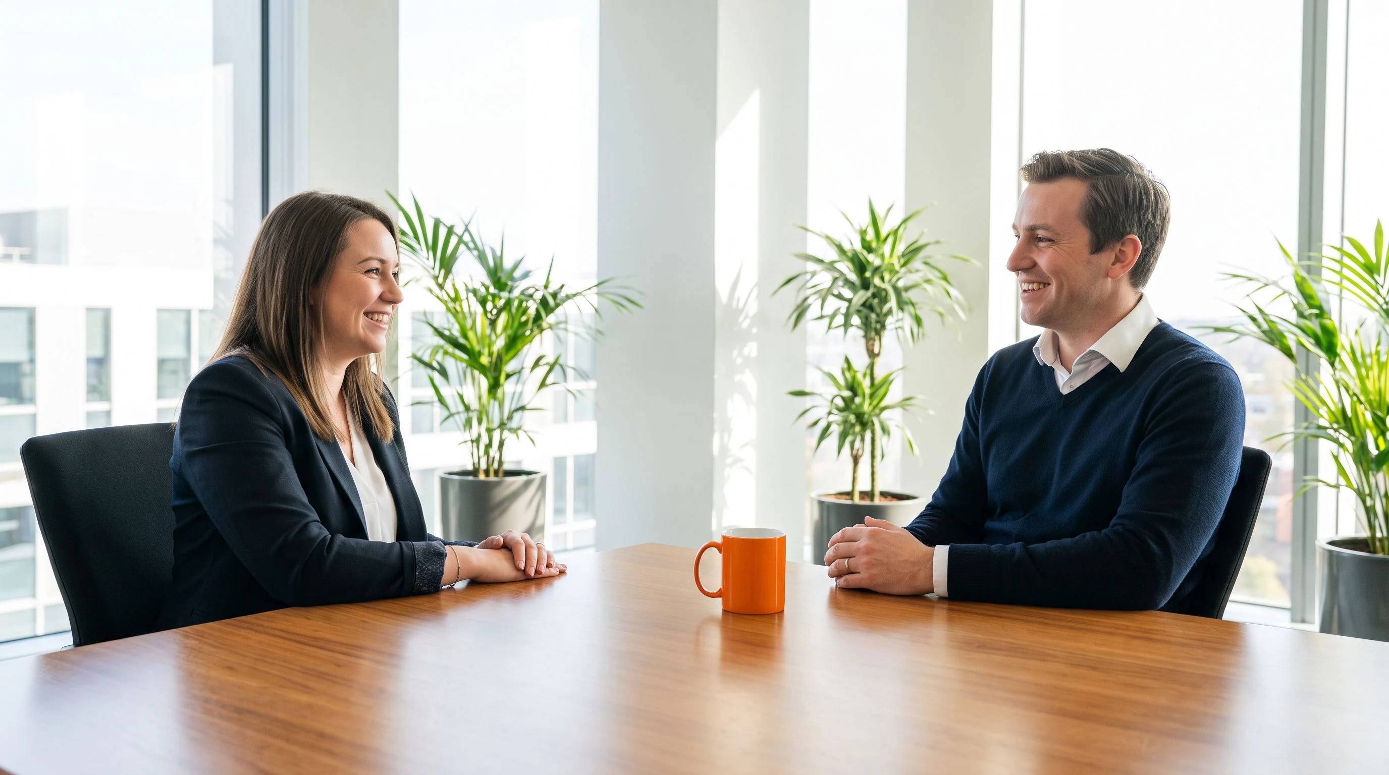 Interview panel evaluating offshore admin candidate