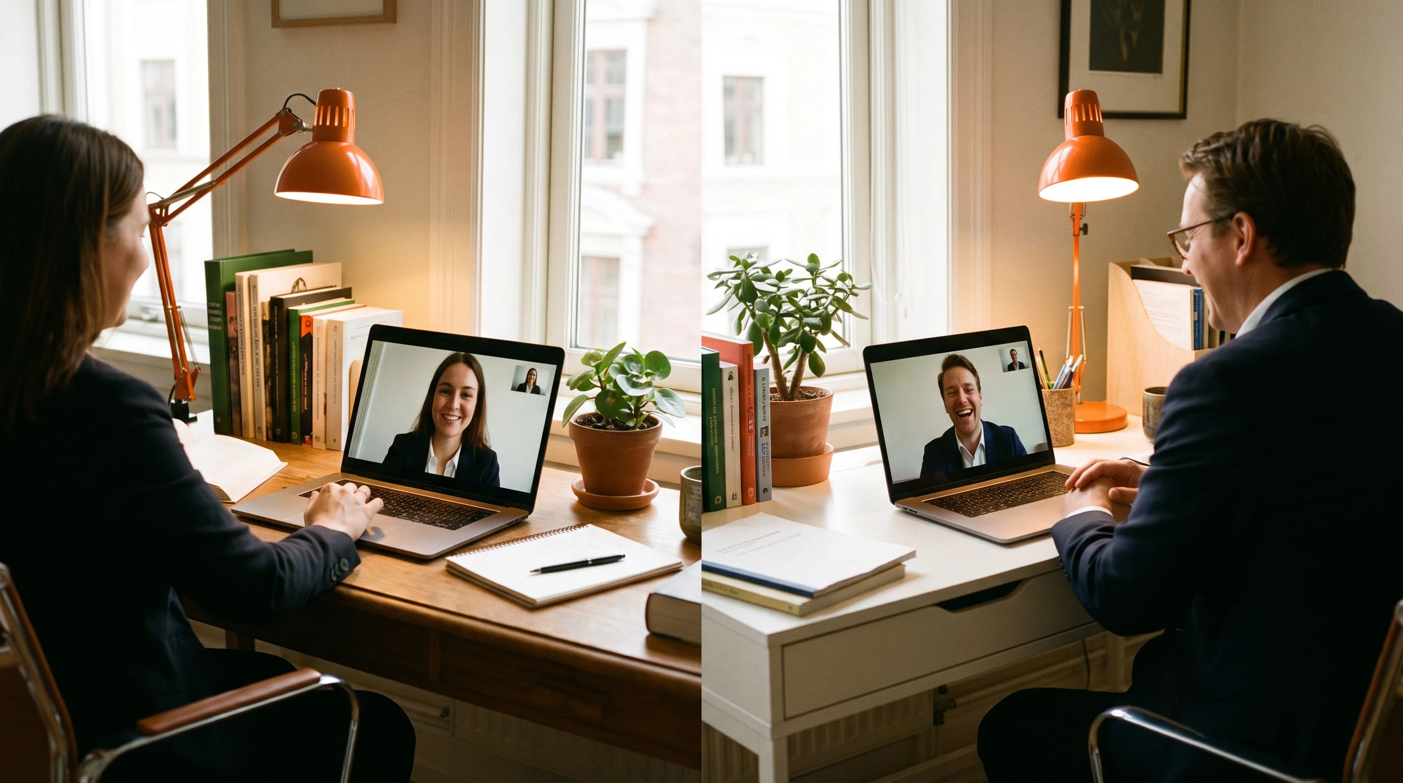 Remote interview with offshore administrative assistant candidate