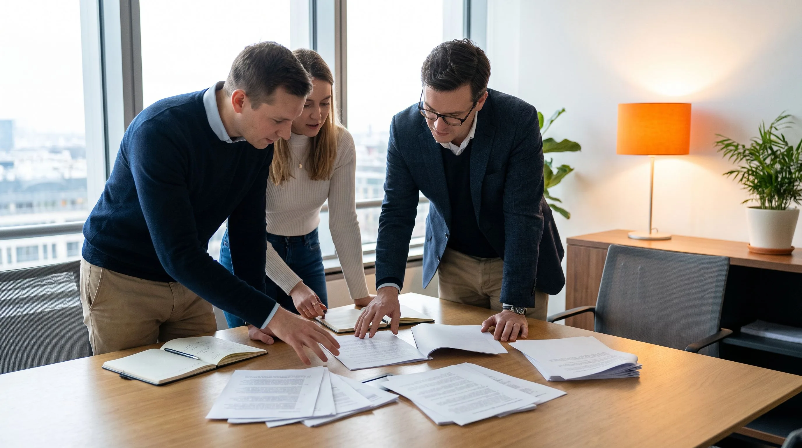 Hiring managers discussing BairesDev alternatives and vendor selection in conference room