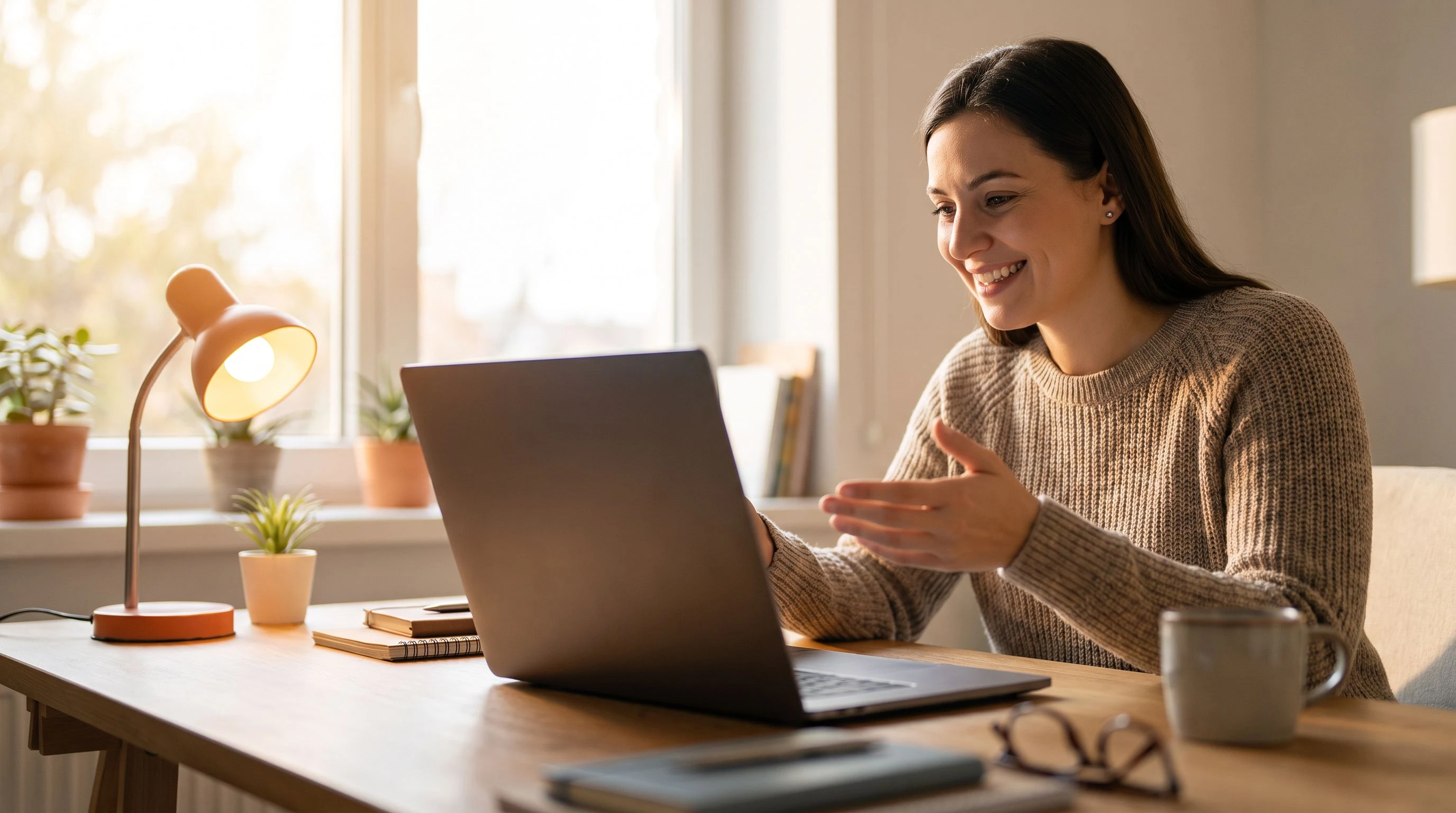Team member on a video call coordinating with an outsourced data entry team