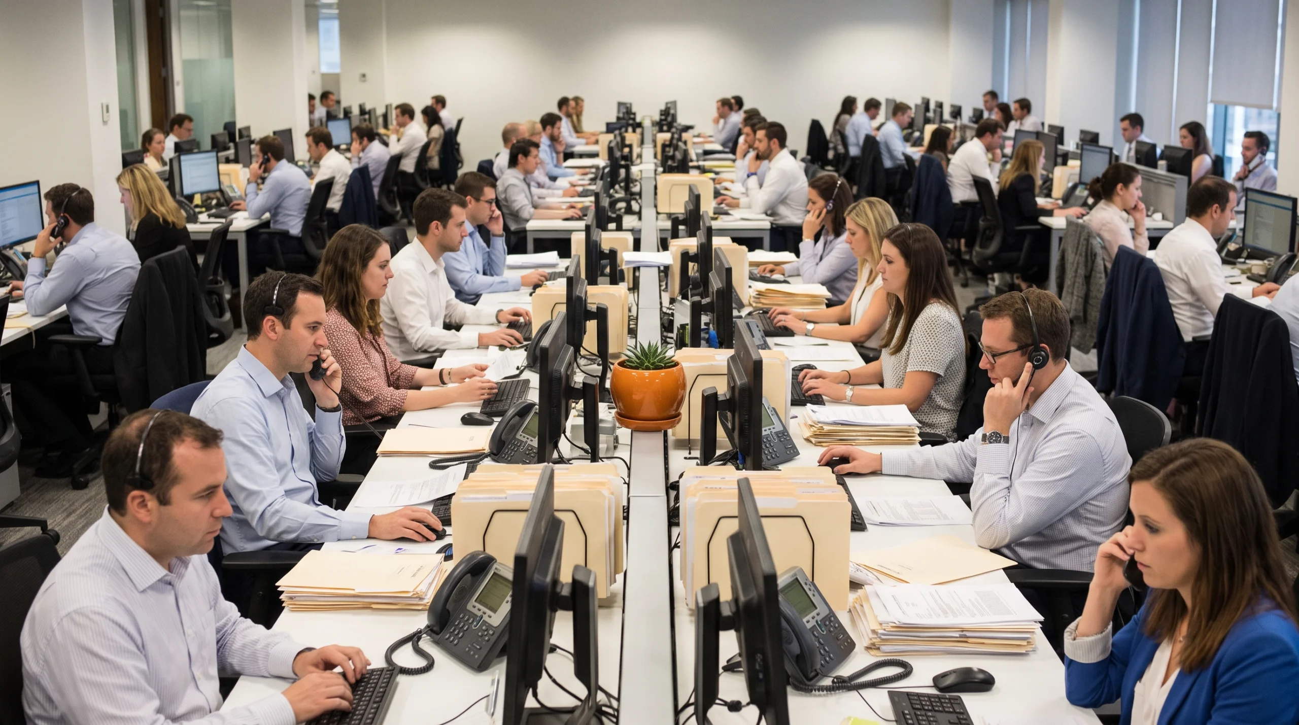 Insurance claims operations team managing a high-volume surge period
