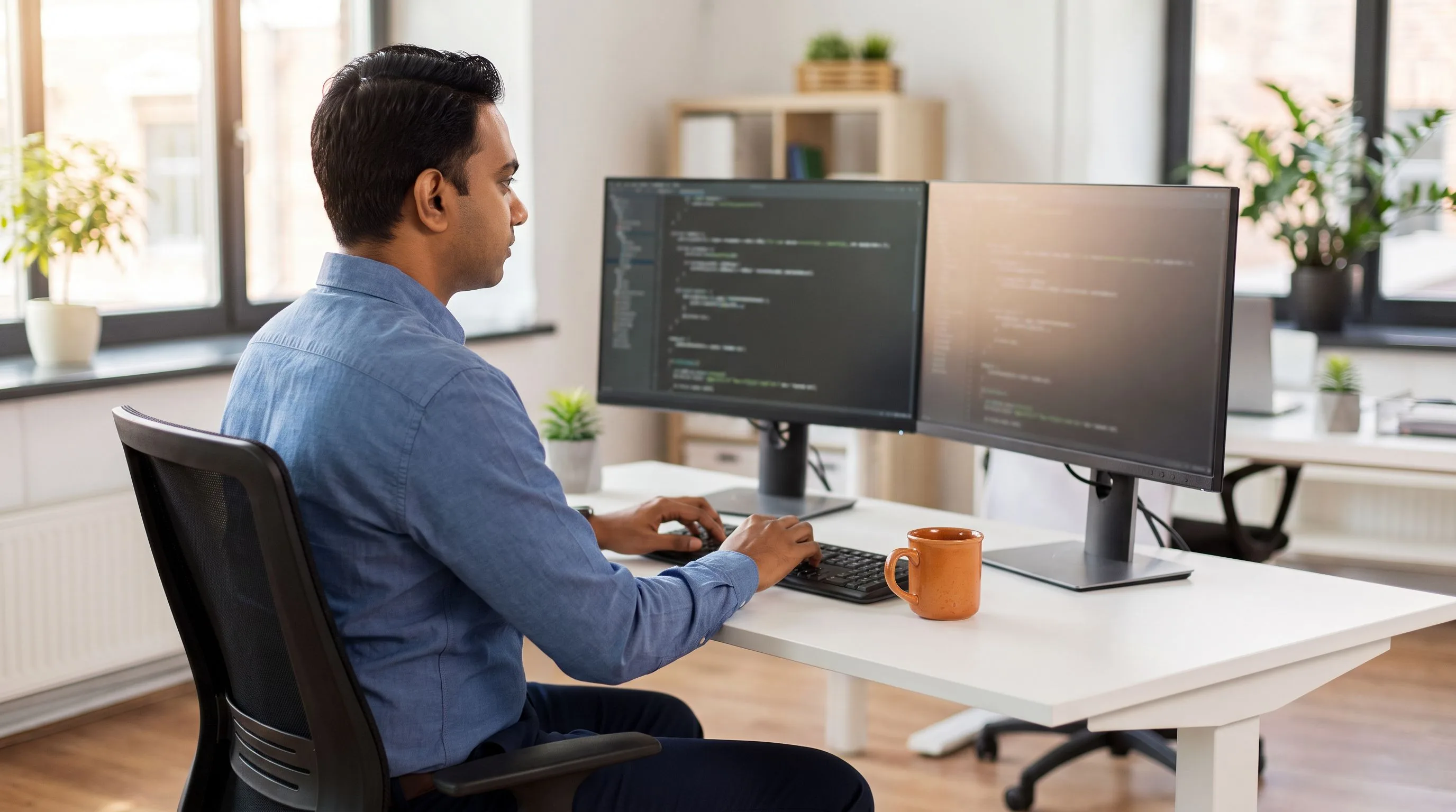 Kore BPO vs Somewhere offshore staffing comparison — dedicated India-based developer at work