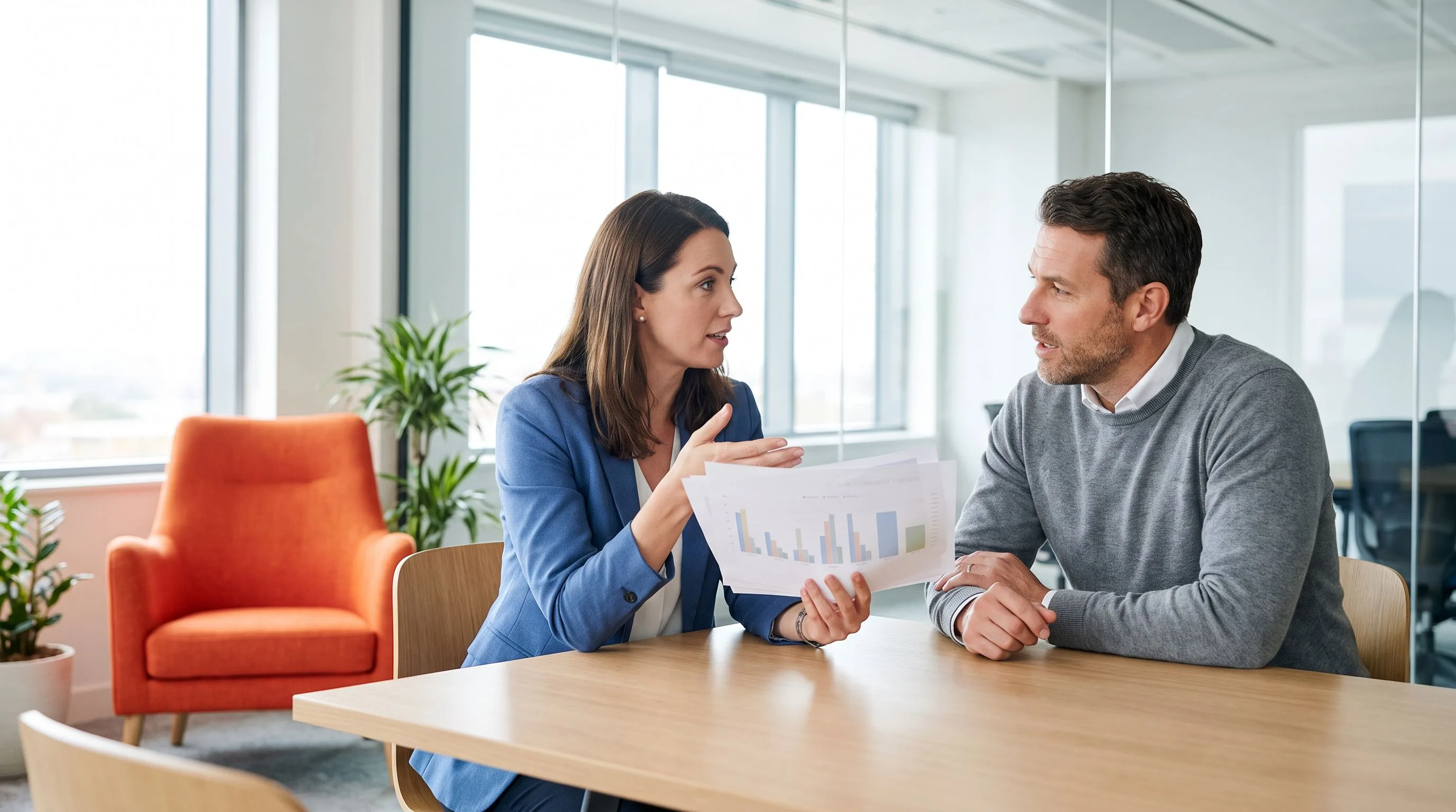 Business leader reviewing nearshore staffing cost comparison report
