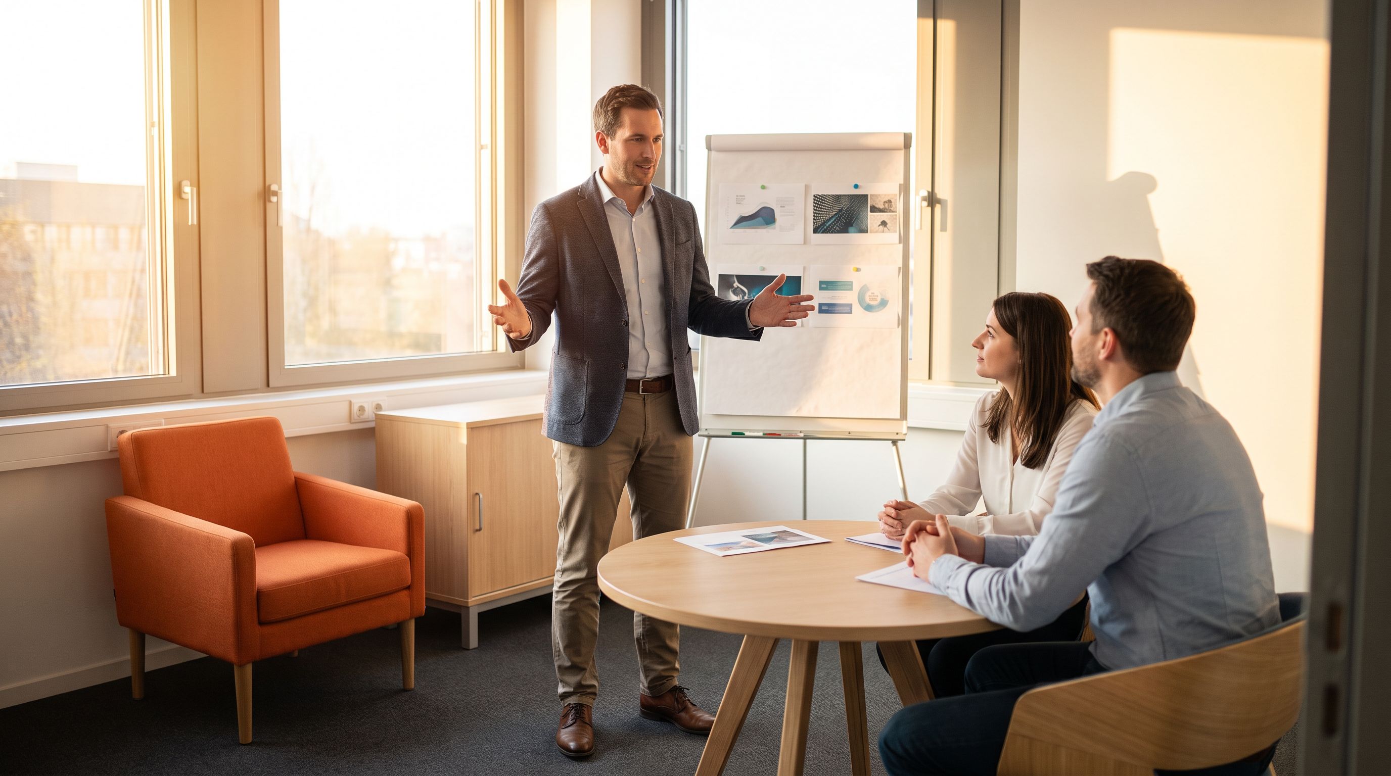 Professional reviewing financial documents on a desk