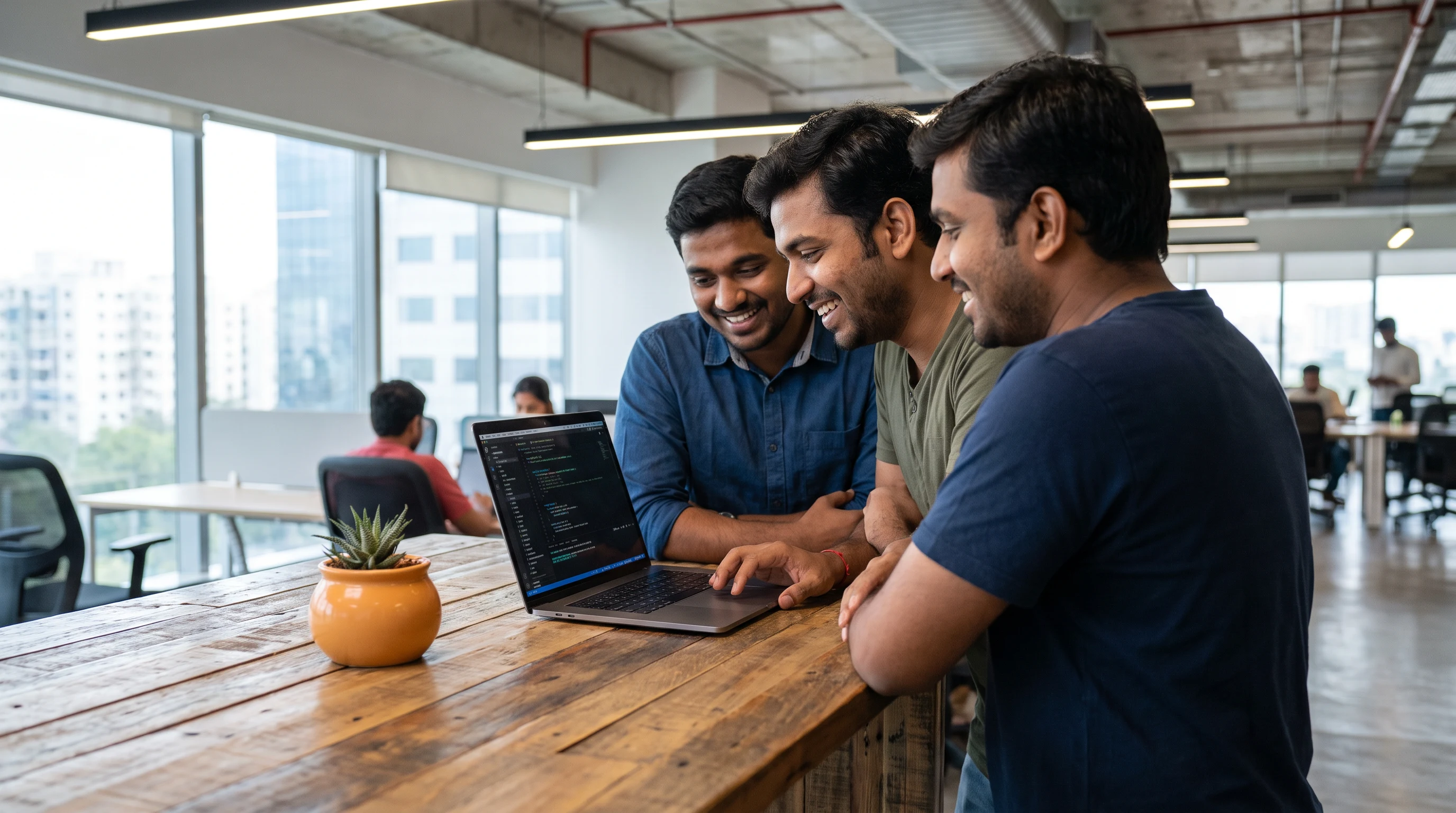 Offshore development team in India collaborating on a SaaS engineering project